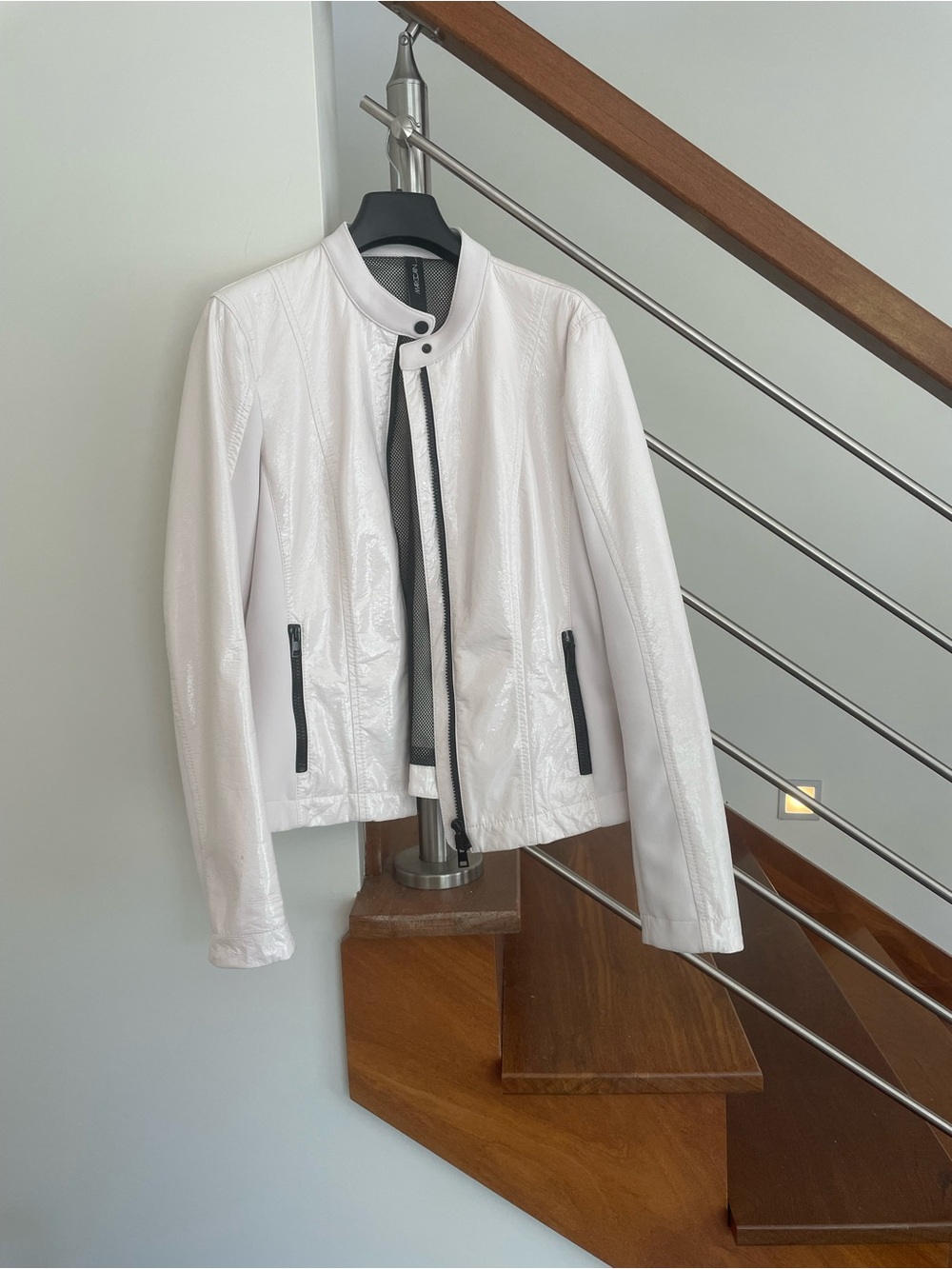 Marc Cain Glossy pale pink Jacket with Black Trim